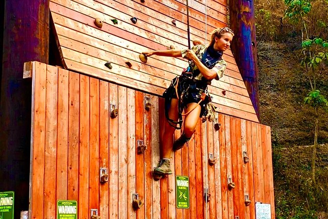 Adventure Course Extreme Including Climbing Wall & Rappel - Rappel included: rope skills without the wilderness vibe