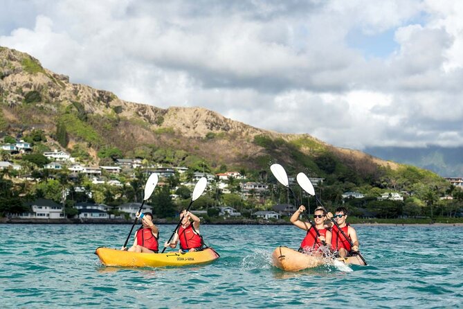Guided E-Bike and Kayak Tour to Mokulua Islands in Kailua, Oahu - Kayak Through Kailua Bay Toward Flat Island