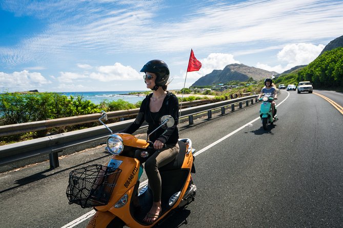 Hawaiian Style Moped Rental for the Day - The Standard Basket moped: easy to handle, not for every road