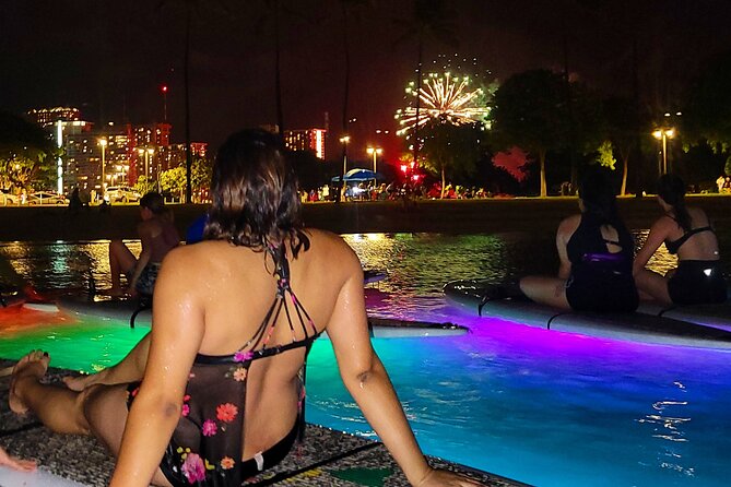 Night SUP Yoga and Fireworks at Magic Island - LED-lit SUP Yoga at Magic Island: The Night Setup