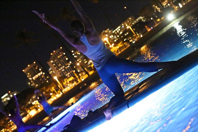Night SUP Yoga in Honolulu, Hawaii - Getting To Yoga Floats at Magic Island (Ala Moana’s Shoreline)