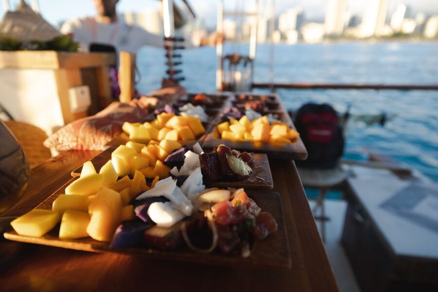 Oahu: Traditional Canoe Sunset Cruise with Dinner - Dinner on the Water: Local Pupus and Traditional Food