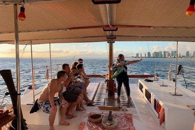 Polynesian Canoe Sunset Sail - Cultural Moments Onboard: Ukulele, Chants, Lei Making, Hula, and Poi