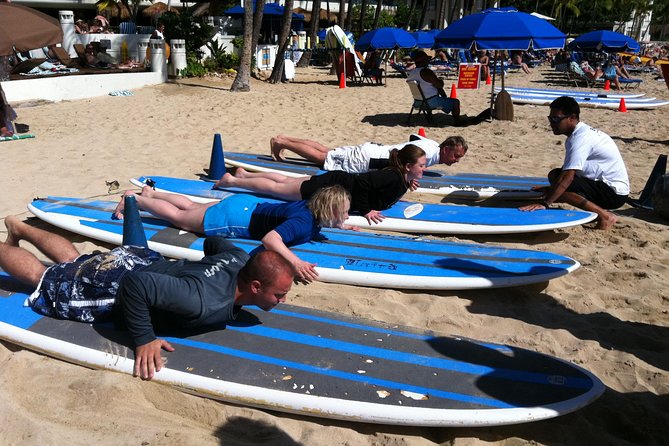 Private Group Surf Lesson for 4 by Waikiki Beachboys at the Royal - The skills you’ll actually practice: paddling, standing, balance