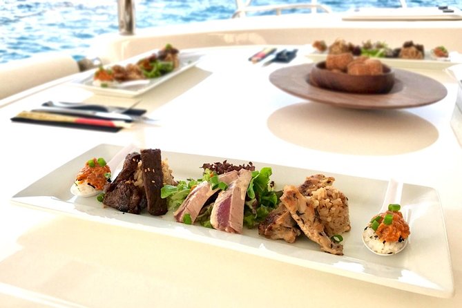 Private Oahu Sunset Charter with Tasting and Drinks - Hosted bar plus Captain’s Tasting Menu: the food-and-drinks rhythm