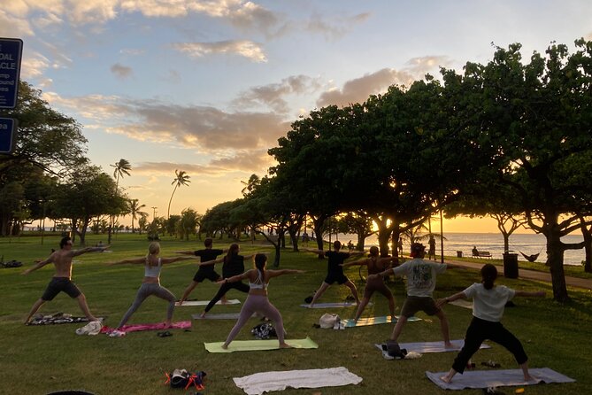 Sunset Yoga Flow at Magic Island - Views and sound: Magic Island’s sunset payoff