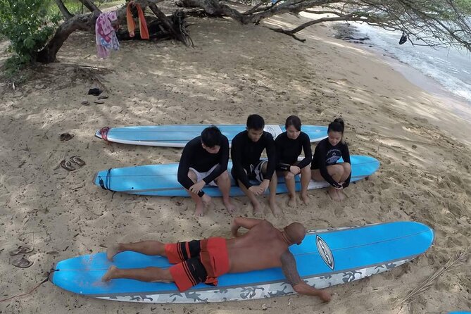 Surf Lessons on the North Shore Great for Families and all Ages - What happens during the lesson: beach prep to first stand-up